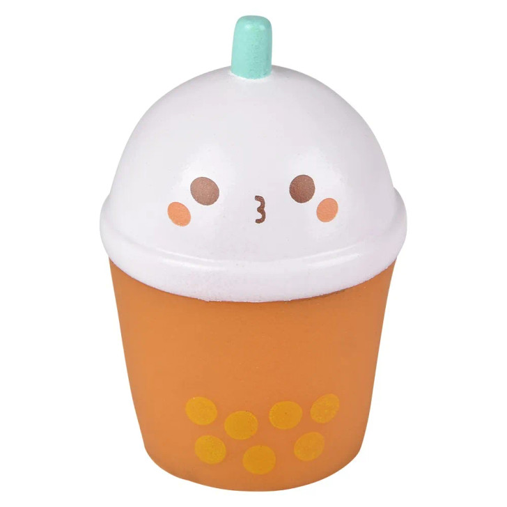 Rubber bubble tea assortment 2" 500 pcs bulk collectible toy gifts orange.