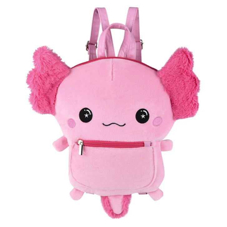 Axolotl plush mini backpack 11.5" x 14" 36 pcs bulk toy gifts.