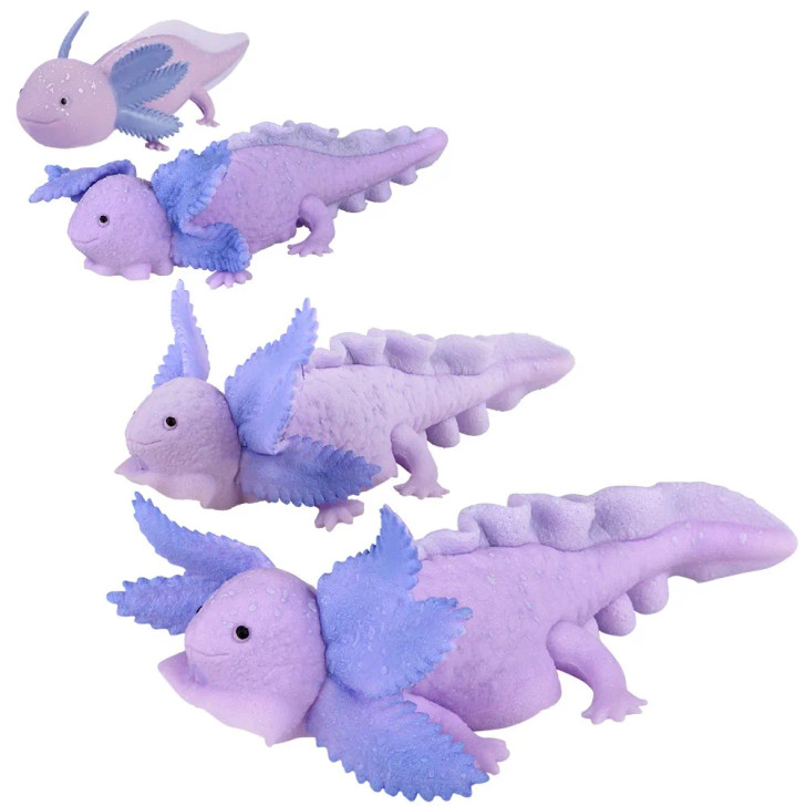Growing axolotl 9" 24 pcs bulk toy gifts in grow stages.