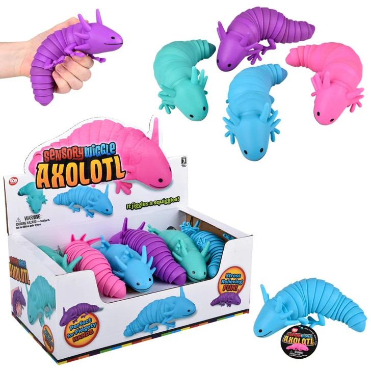 Wiggle Sensory Axolotl 7.5" - 72 Pcs Bulk Toy Gifts