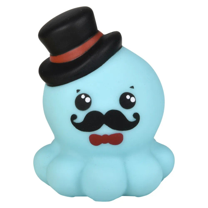 Rubber octopus assortment 2" 500 pcs bulk toy gifts 10 assorted characters blue monopoly man.