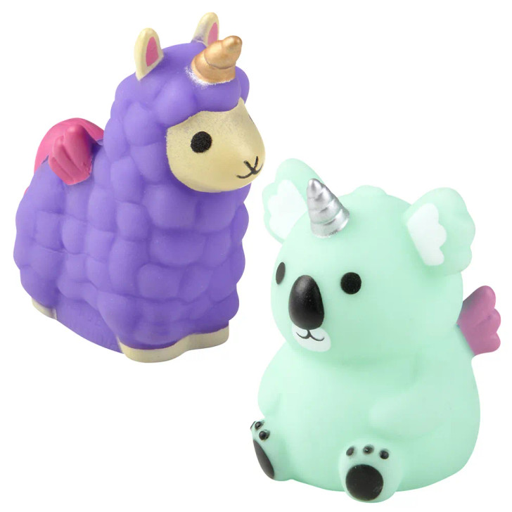 Mystical rubber animal assortment 2" 500 pcs bulk toy gifts lamb and koala bear.