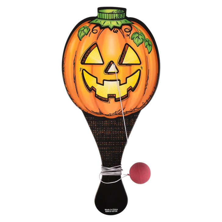 Jack o lantern paddle ball 10" 144 pcs bulk toy gifts front.