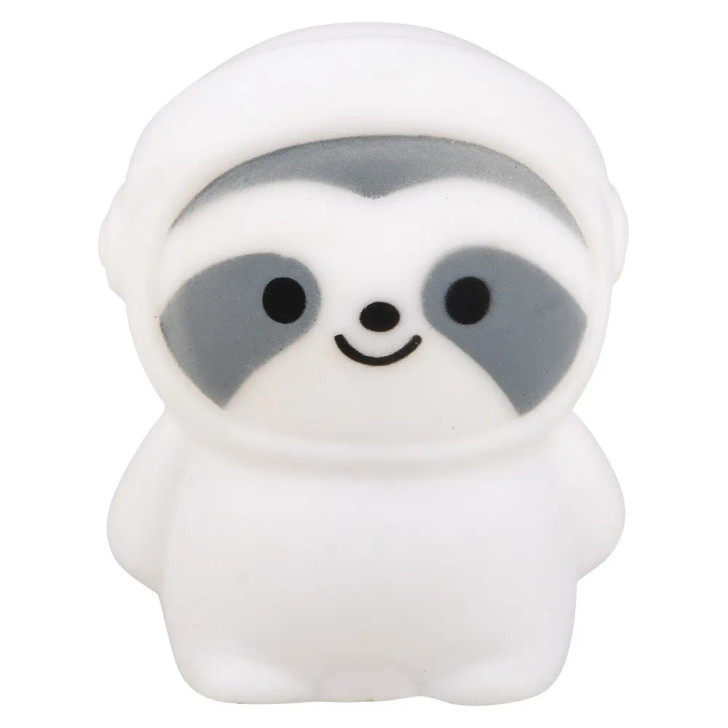Rubber sloth assortment 2" 500 pcs bulk toy gifts 10 assorted characters in white.