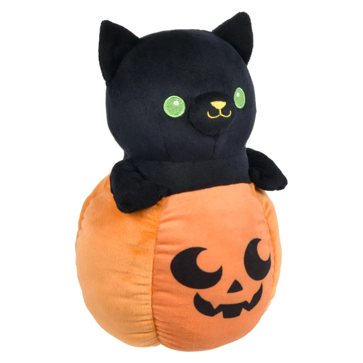 Popping pumpkin assortment 7" 72 pcs bulk toy gifts 3 assorted characters black cat angle.