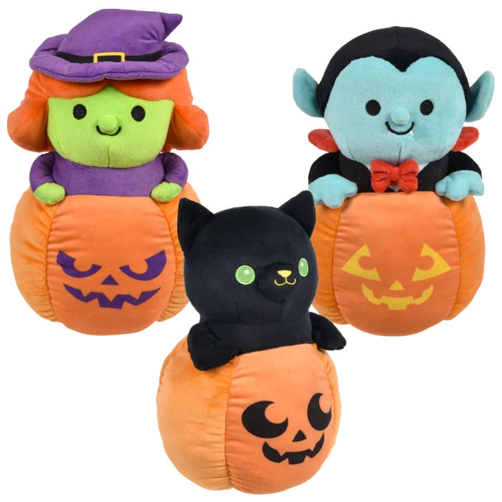Halloween Popping Plush Pumpkins - 7 Inch - Case of 72 - Assorted
