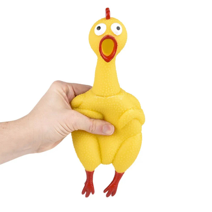 Big Rubber Chicken Collectible 9.5" - 72 Pcs Bulk Toy Gifts