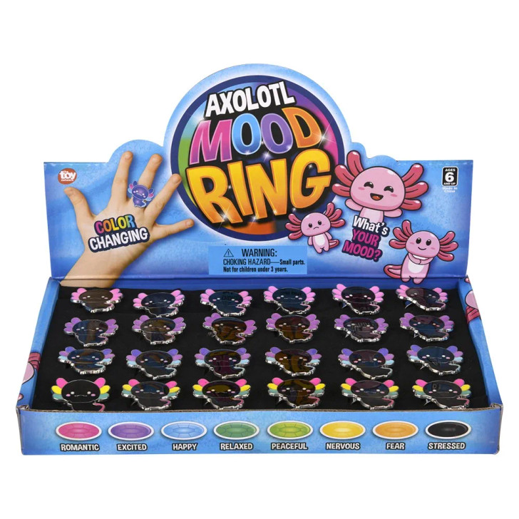 Axolotl Mood Ring 1" - 288 Pcs Bulk Toy Gifts