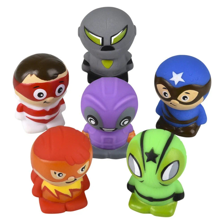 Rubber Superhero Toy Set â€“ 480 Pieces Bulk, 2â€, 6 Characters
