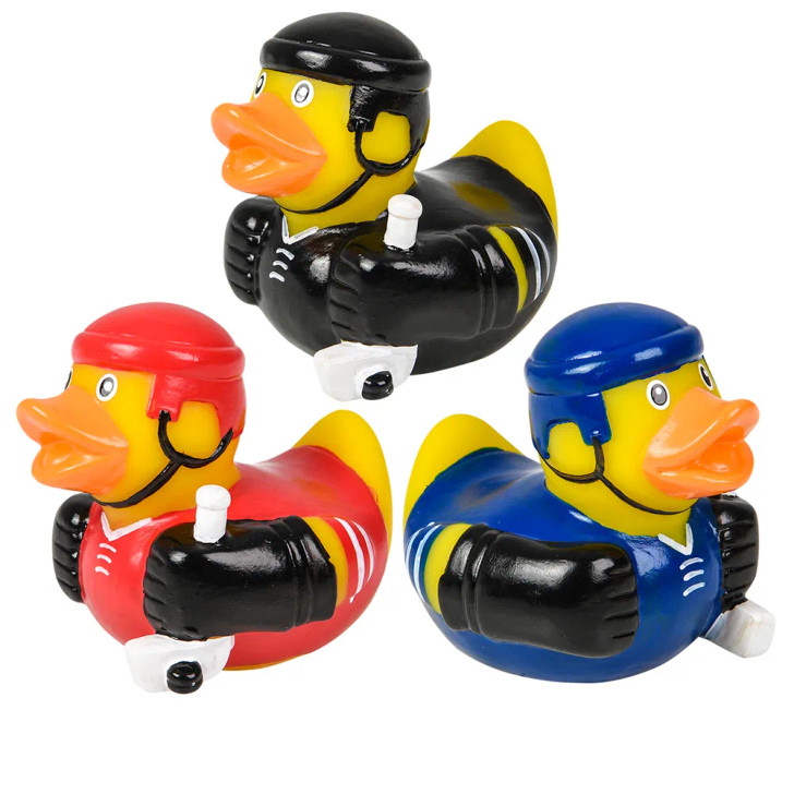 Rubber Duckies Hockey Theme – 576 Pieces Bulk, 2", 3 Styles