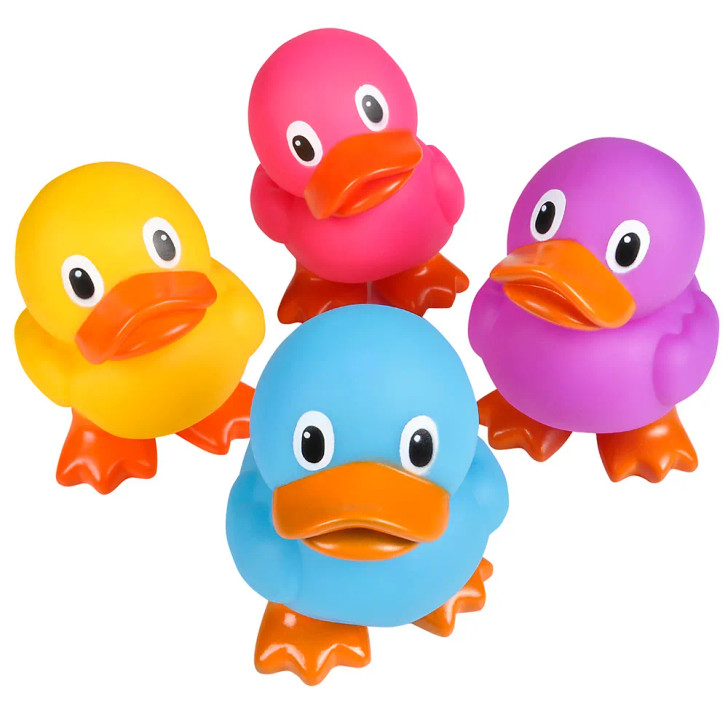 Rubber Duck Jumbo Toys – 72 Pieces Bulk, 5.75", 4 Bright Colors