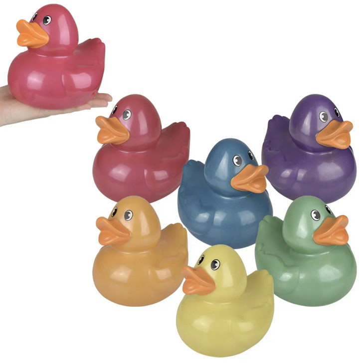 Rubber Duckies Metallic Jumbo – 36 Pieces Bulk, 6", 6 Shiny Colors