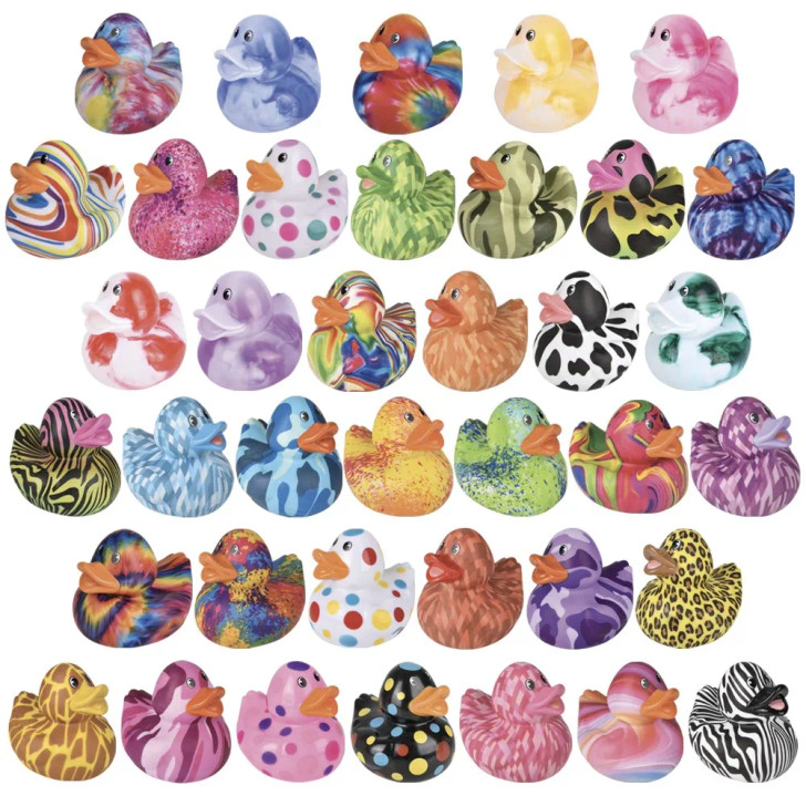 Rubber Ducks Super Mix Jumbo – 36 Pieces Bulk, 6", 12+ Styles