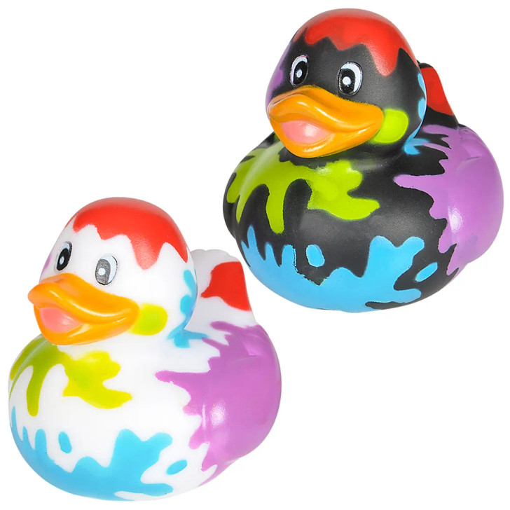 Rubber Duckies Paint Splat – 576 Pieces Bulk, 2", 4 Colors