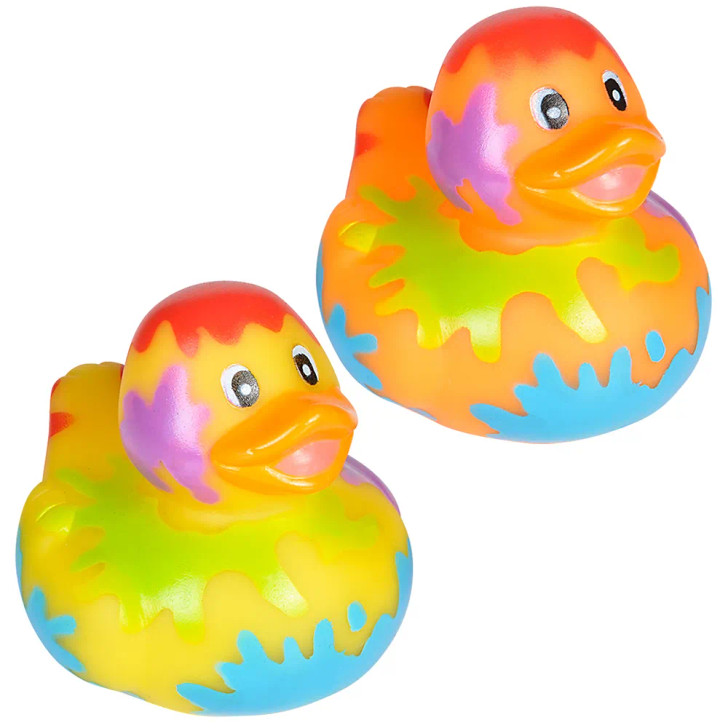 Rubber Duckies Paint Splat – 576 Pieces Bulk, 2", 4 Colors
