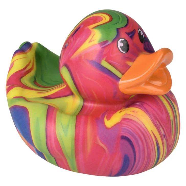 Rubber Duckies Swirl Jumbo – 48 Pieces Bulk, 6”, 4 Swirl Styles