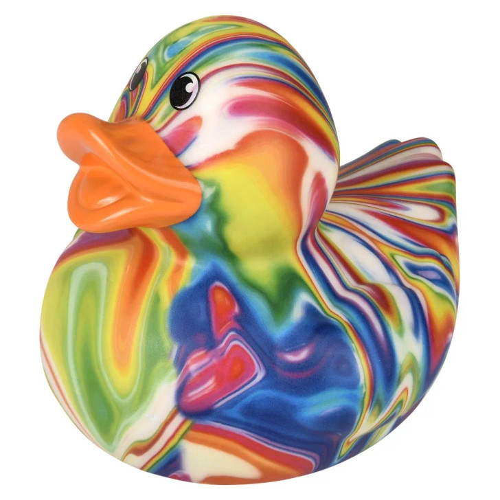 Rubber Duckies Swirl Jumbo – 48 Pieces Bulk, 6”, 4 Swirl Styles
