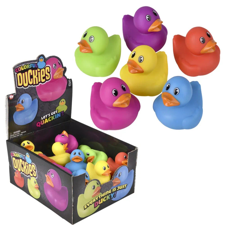 Rubber Duckies Classic Toy Assortment – 288 Pieces Bulk, 2", 6 Bright Colors