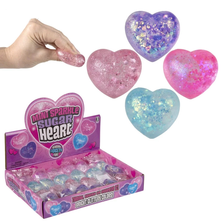 Mini Squeezy Sparkle Sugar Heart – 288 Pieces Bulk, 1.5"
