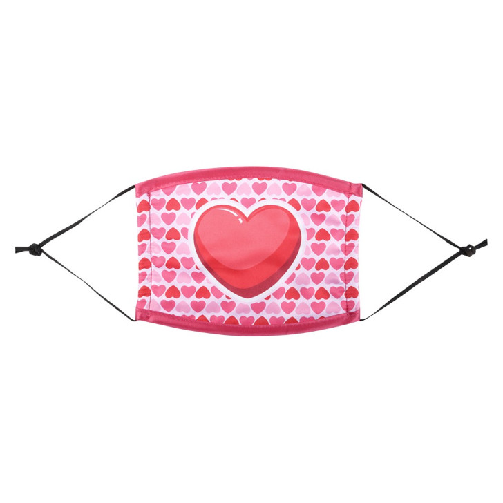 Valentine's child size face masks bulk 144 pieces 3 assorted designs heart.