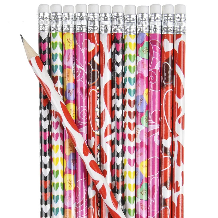 Valentine’s Pencil Assortment – 1,440 Pieces Bulk, 7.5"