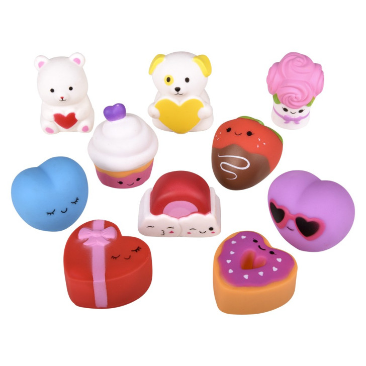 Valentine mini character assortment bulk 500 pieces 2 inch assorted designs ten styles assorted.