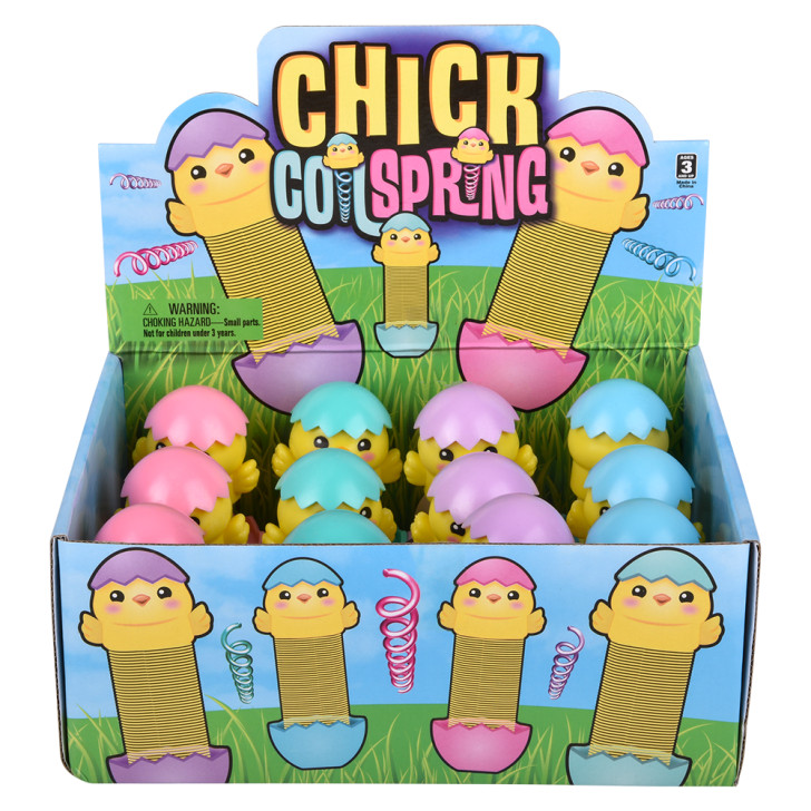 Easter Chick Fidget Spring – 144 Pieces Bulk, 4.7"