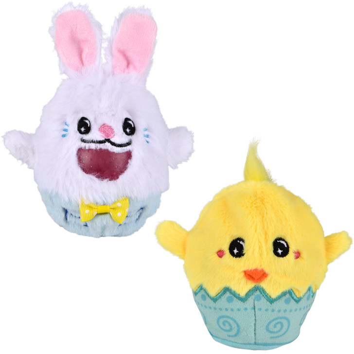 Squeezy bead Easter plush bulk 72 pieces 3 inch 2 styles.