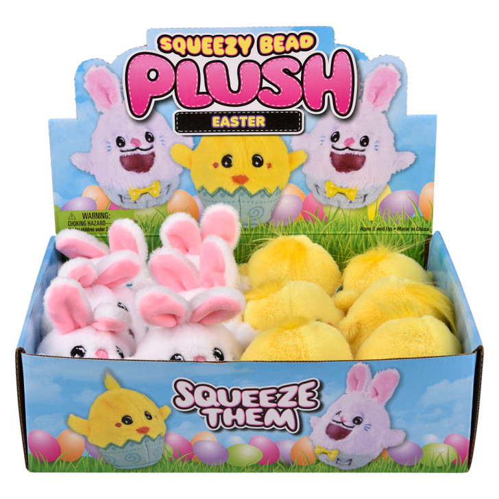 Squeezy Bead Easter Plush 3" Each