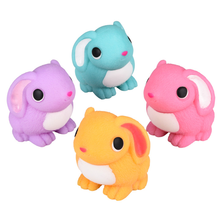 Squish and Stretch Easter Bunny – 96 Pieces Bulk, 3.25"