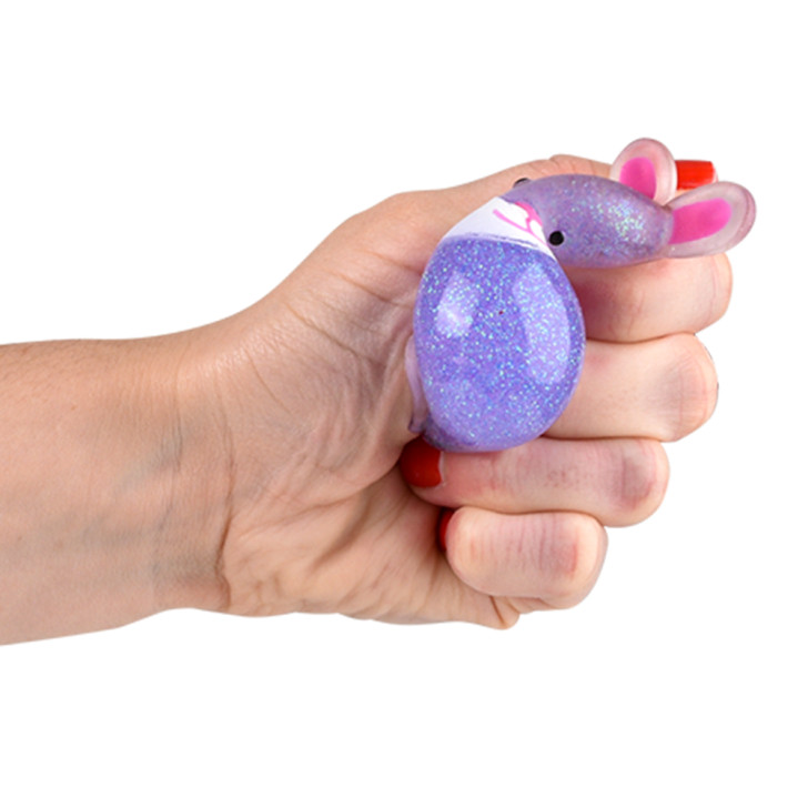Squish sticky glitter Easter bunny bulk 144 pieces 2.5 inch 4 colors squeeze