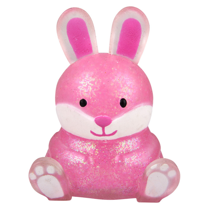 Squish sticky glitter Easter bunny bulk 144 pieces 2.5 inch 4 colors bunny front