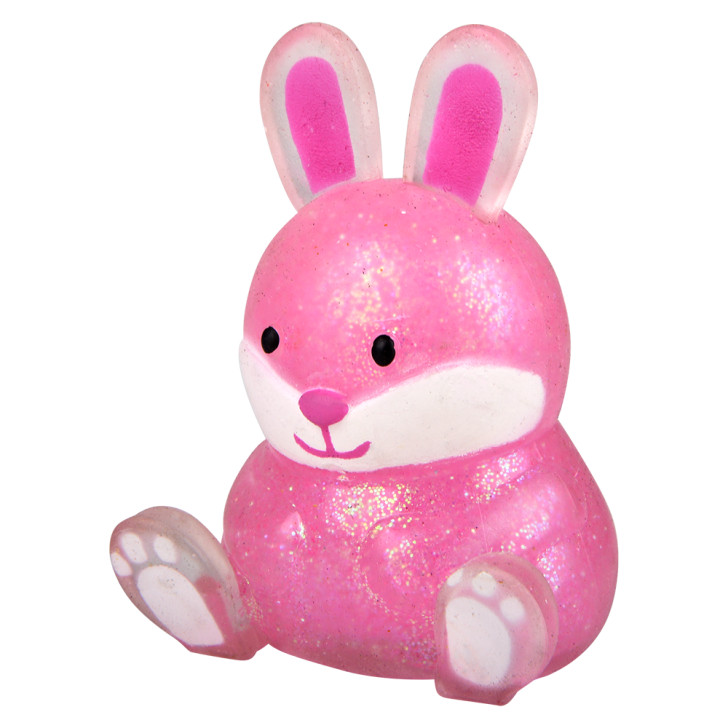 Squish sticky glitter Easter bunny bulk 144 pieces 2.5 inch 4 colors bunny left