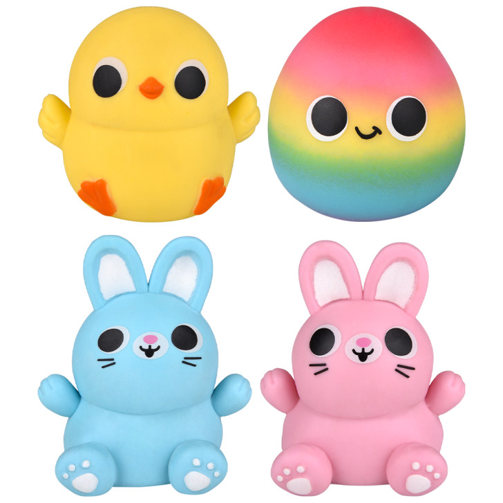 Easter Squish Stretch Assortment – 144 Pieces Bulk, 2.75"-3.25"