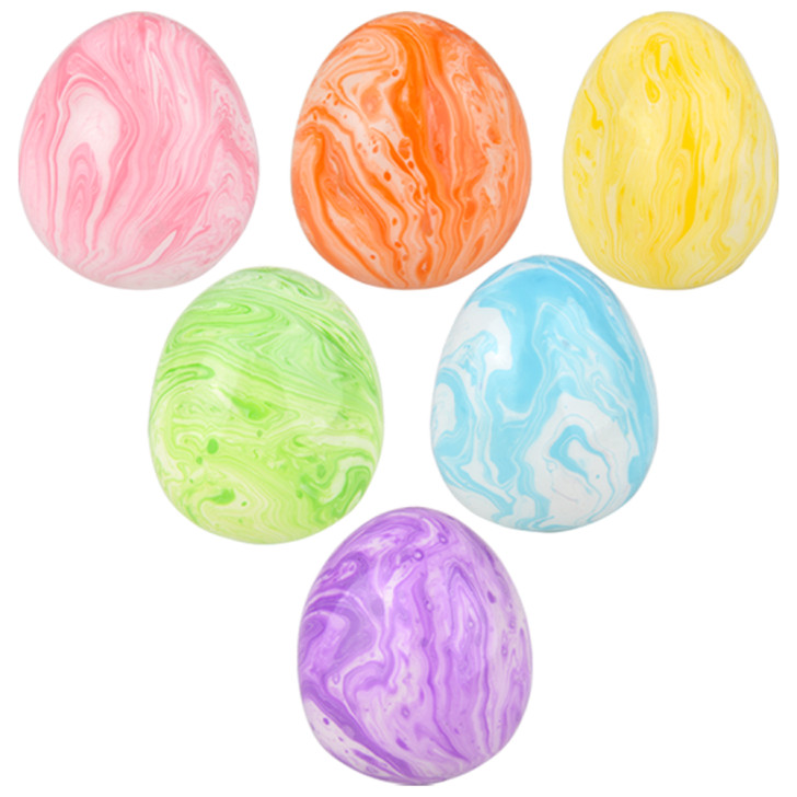 Squish and Stretch Marbleized Easter Egg – 144 Pieces Bulk, 2.5"