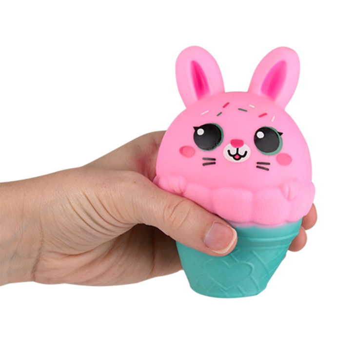 Squish and stretch Easter ice cream bunny bulk 96 pieces 5 inch 4 colors size