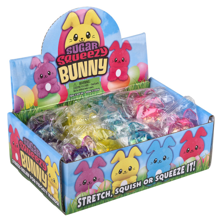 Squeezy sugar Easter bunny bulk 72 pieces 2.5 inch box right