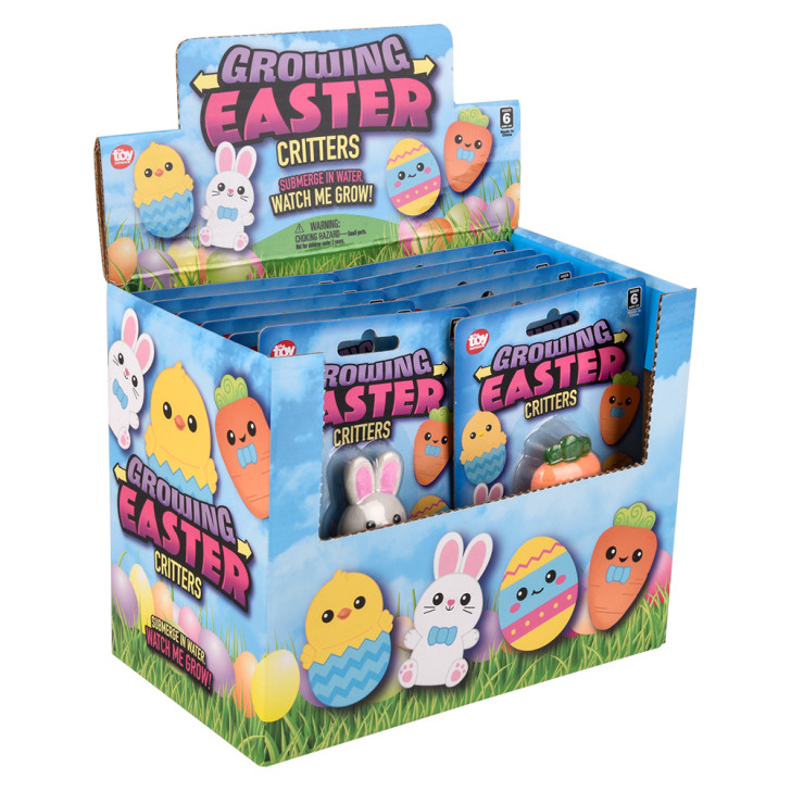 Easter growing characters bulk 144 pieces 1.75 to 2 inch 4 styles.