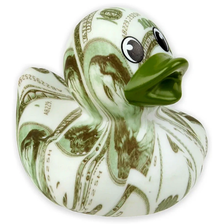 Money Rubber Duckies 2" Each