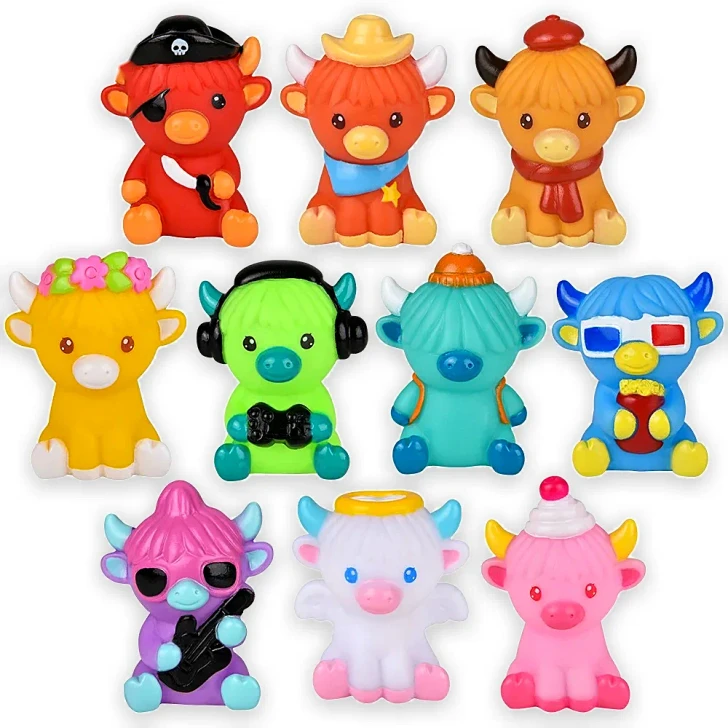 Rubber Highland Cow Toys - 2 Inch - Case of 500