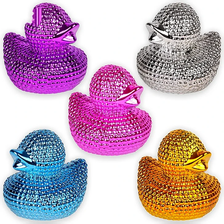 Bling Chrome Rubber Duckies - 2 Inch - Case of 288 - Bulk Packed