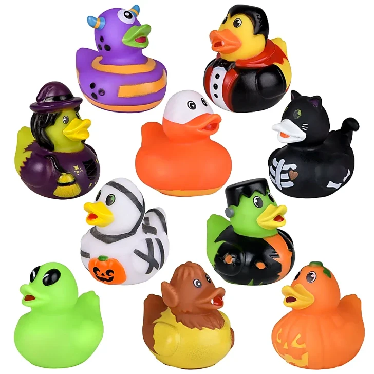 Halloween Rubber Duckies - 2 Inch - Case of 300 - Assorted - 50-Count Bags
