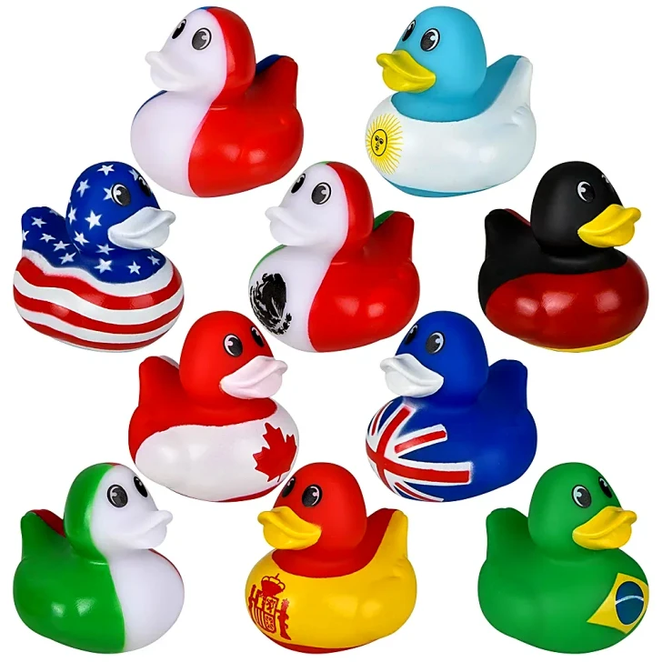 World Flag Rubber Duckies - 2 Inch - Case of 300