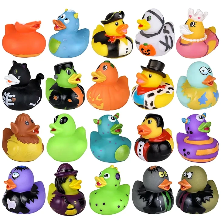 Halloween Rubber Duckies - 2 Inch - Case of 300 - Assorted - 100-Count Bags