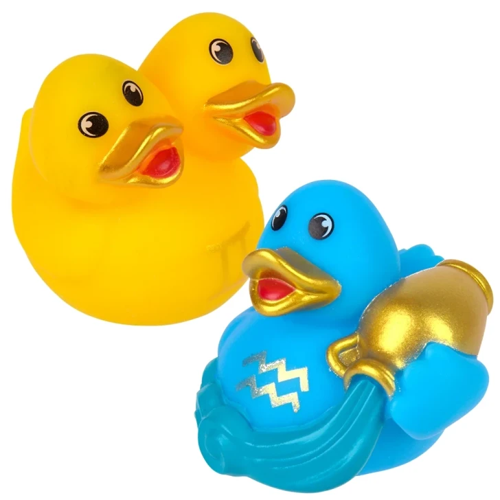 2" Zodiac Rubber Duckies Bulk 300 Pieces Party Favors Carnival Prizes Assorted Colors Shown