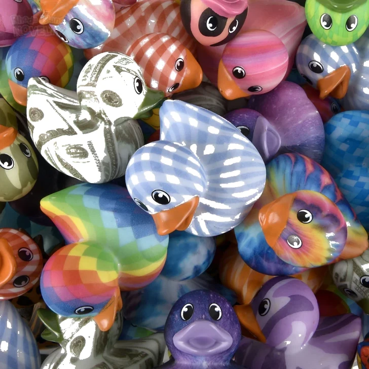 2" Printed Rubber Duckies Bulk 600 Pieces Party Favors Carnival Prizes Front View