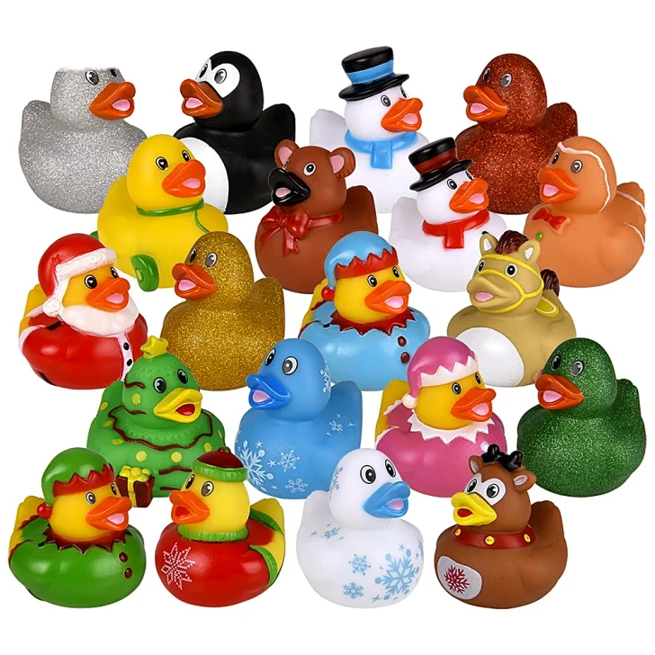 Christmas Mega Rubber Duckies - 2 Inch - Case of 500 - Assorted