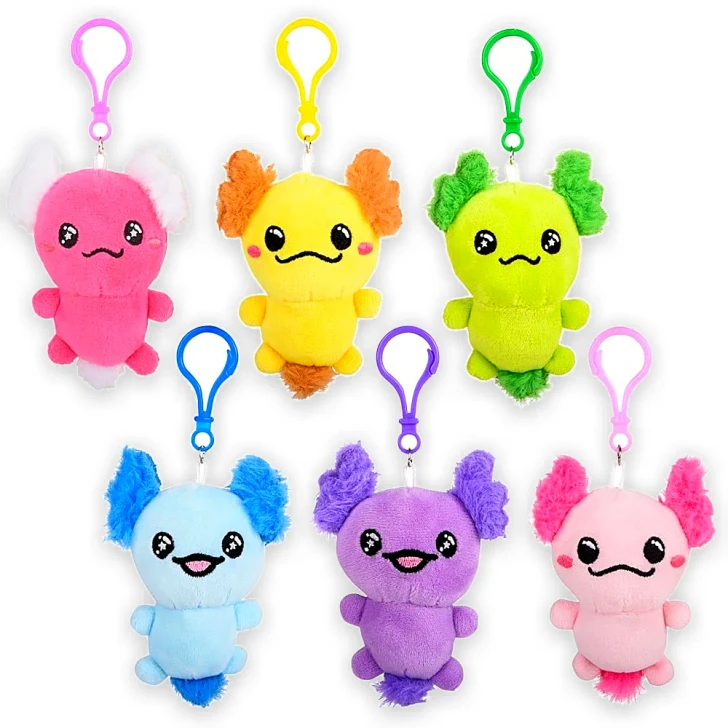 Plush Axolotl Backpack Clip-On - 3.5 Inch - Case of 288