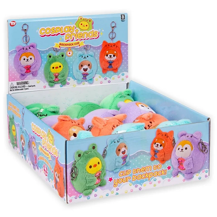 Plush Dressed Animals Backpack Clip-On Toys for Claw Machines and Prize Counters
