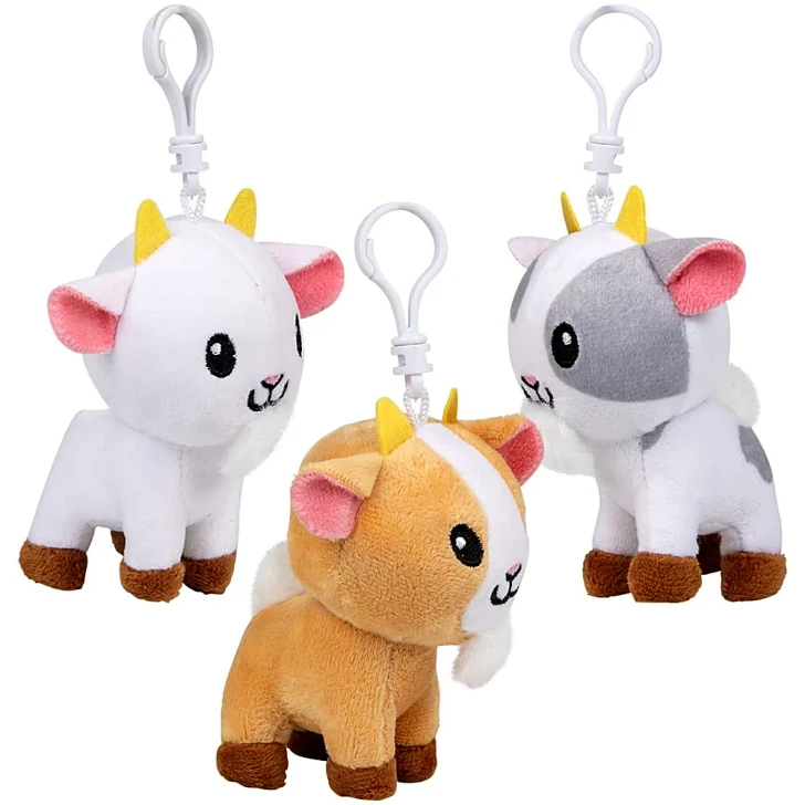 Plush Goat Backpack Clip-On - 4 Inch - Case of 144